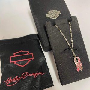 Harley Davidson Breast Cancer Necklace